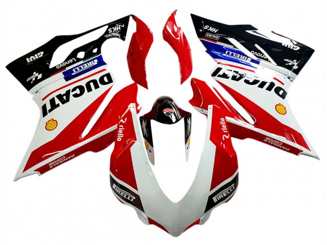 Carena Moto Ducati Panigale V4 V4S 2018-2019 - Bianco Rosso Nero Lucido Lenovo