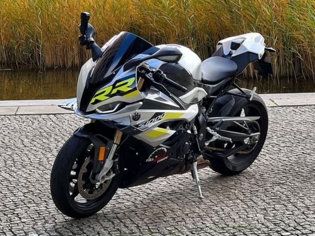 Carena Moto BMW S1000RR 2023-2024 - Argento Giallo Fibra di Carbonio