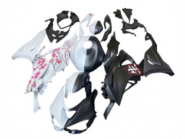 Carena Moto Kawasaki ZX6R 2023-2025 - Nero Bianco Fiore Sconto