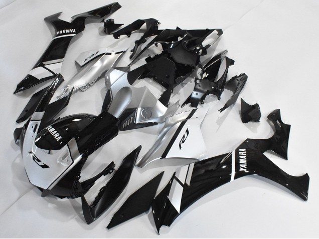 Carena Moto Yamaha YZF 1000 R1 2020-2025 - Argento Bianco Nero Lucido