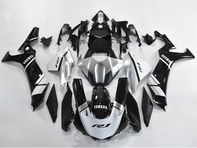 Carena Moto Yamaha YZF 1000 R1 2020-2025 - Argento Bianco Nero Lucido