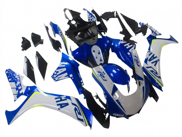 Carena Moto Yamaha YZF 1000 R1 2020-2025 - Bianco Blu Neon Giallo Nero Lucido