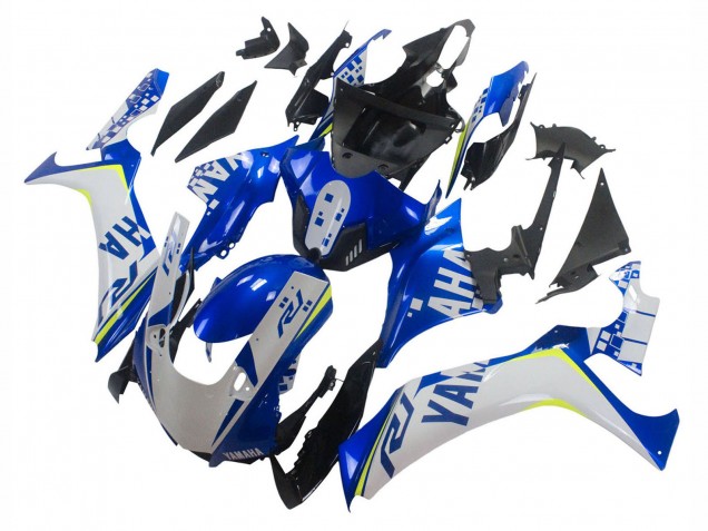 Carena Moto Yamaha YZF 1000 R1 2020-2025 - Bianco Blu Neon Giallo Nero Lucido