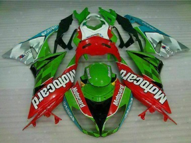 Carena Moto Kawasaki ZX6R 2009-2012 - Verde Bianco Rosso Nero Blu Motocard Sconto