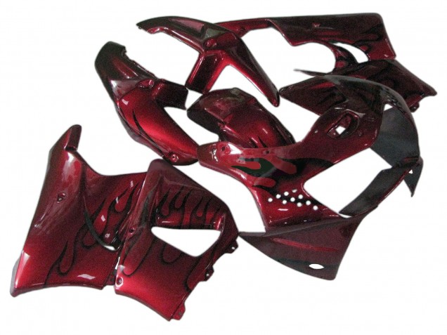 Carena Moto Honda CBR900RR 919 1998-1999 - Rosso Scuro Nero Fiamma