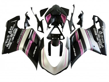Carena Moto Ducati 848 2007-2014 - Bianco Rosa Nero Lucido Connie Sconto