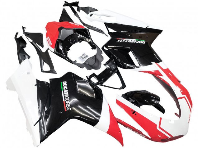 Carena Moto Ducati 848/1098/1198 2007-2014 - Bianco Rosso Nero Lucido
