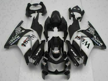 Carena Moto Kawasaki EX250 2008-2012 - Nero Lucido Bianco West Sconto