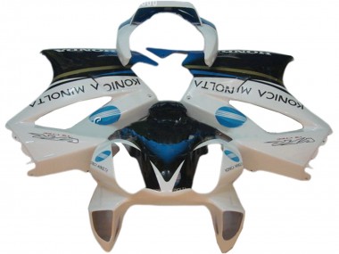 Carena Moto Honda VFR 800 2002-2013 - Bianco Blu Nero Konica Minolta Sconto