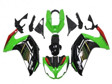 Carena Moto Kawasaki EX650 2012-2016 - Verde Nero Lucido Rosso Honeycomb Sconto