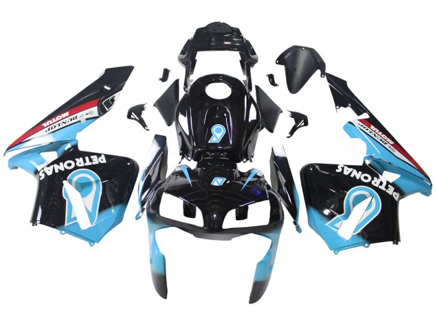 Carena Moto Honda CBR600RR 2003-2004 - Azzurro Chiaro Rosso Nero Lucido Dunlop