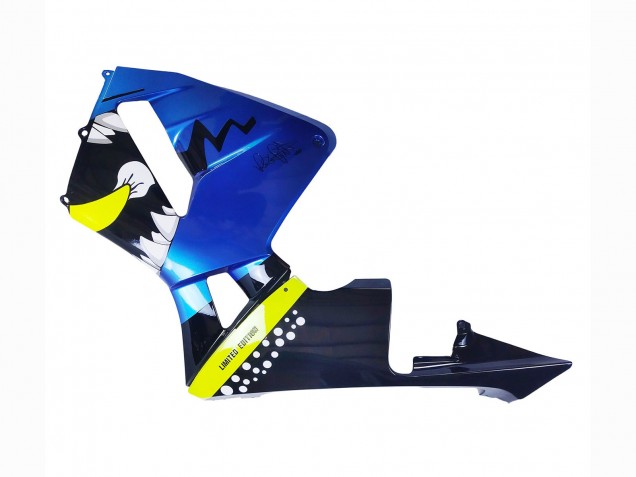 Carena Moto Honda CBR600RR 2003-2004 - Blu Neon Giallo Nero Lucido Squalo