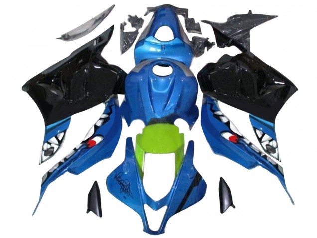 Carena Moto Honda CBR600RR 2009-2012 - Blu Verde Nero Lucido Squalo