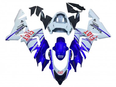 Carena Moto Kawasaki ZX10R 2004-2005 - Lucido Blu Bianco Fiat Motul Sconto