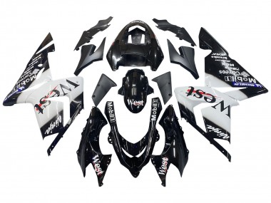 Carena Moto Kawasaki ZX10R 2004-2005 - Bianco Nero West Ninja Sconto