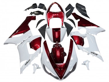 Carena Moto Kawasaki ZX6R 2005-2006 - Bianco Rosso Sconto