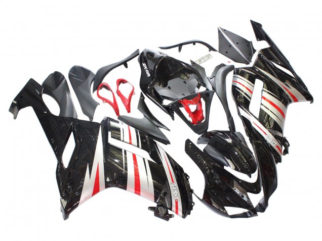 Carena Moto Kawasaki ZX6R 2007-2008 - Nero Argento Rosso Ninja