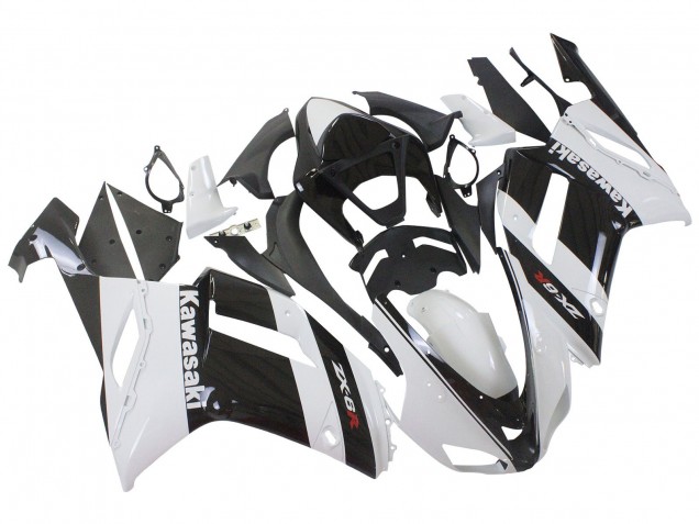 Carena Moto Kawasaki ZX6R 2007-2008 - Bianco Nero