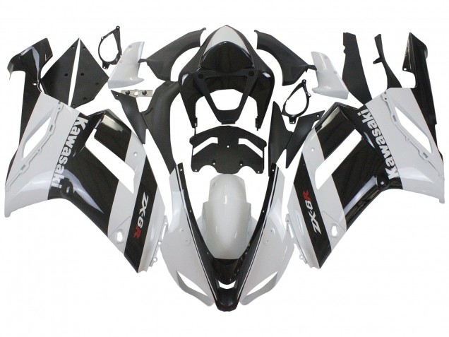 Carena Moto Kawasaki ZX6R 2007-2008 - Bianco Nero