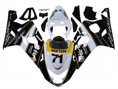 Carena Moto Suzuki GSXR 600 / GSXR 750 2004-2005 - Bianco Nero Giallo Dark Dog 71 Sconto