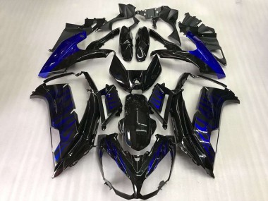 Carena Moto Kawasaki EX650 2012-2016 - Nero Lucido Blu Fiamma Sconto