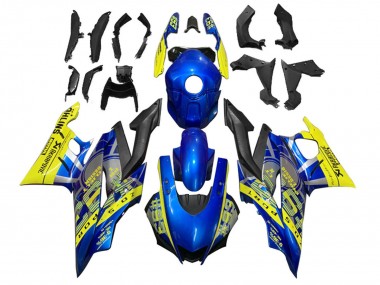 Carena Moto Yamaha YZF R3/R25 2022-2024 - Giallo Blu Nero Opaco 93 Sconto
