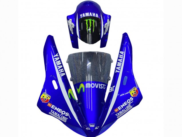 Carena Moto Yamaha YZF 1000 R1 2002-2003 - Blu Nero Verde MoviStar ENEOS Mostro