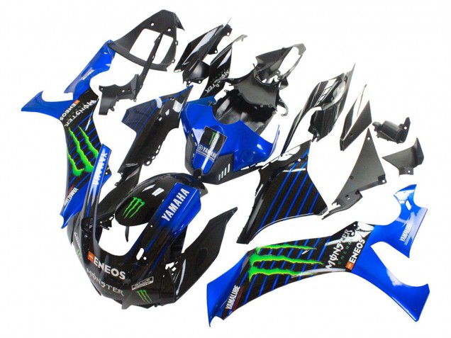 Carena Moto Yamaha YZF 1000 R1 2020-2025 - Blu Nero Verde Nero ENEOS Mostro