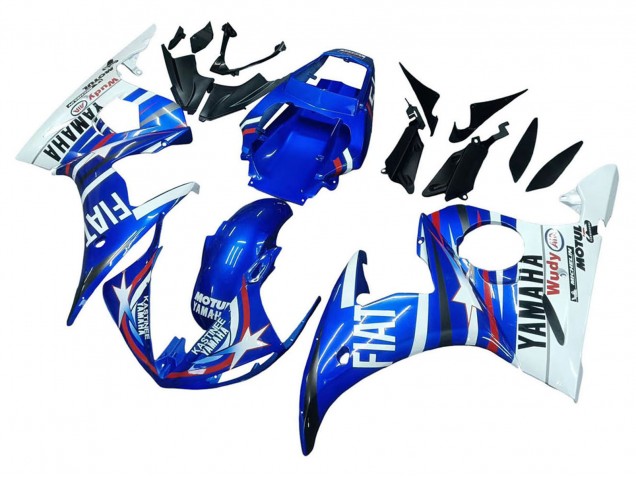 Carena Moto Yamaha YZF R6S 2006-2009 - Bianco Blu Fiat Motul Kastinee