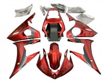 Carena Moto Yamaha YZF R6S 2006-2009 - Rosso Nero Opaco Sconto