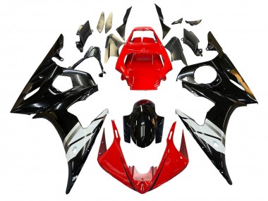 Carena Moto Yamaha YZF 600 R6 2005 - Rosso Bianco Nero Lucido Sconto