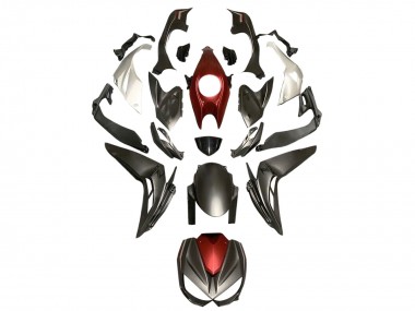 Carena Moto Kawasaki Z1000 2014-2019 - Argento Rosso Nero Opaco Sconto