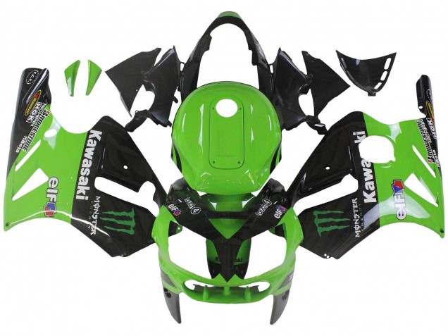 Carena Moto Kawasaki ZX12R 2002-2006 - Verde Nero Lucido Elf Touch4 Mostro