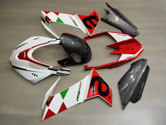 Carena Moto Aprilia RS660 2020-2024 - Bianco Rosso Nero Fibra di Carbonio Verde