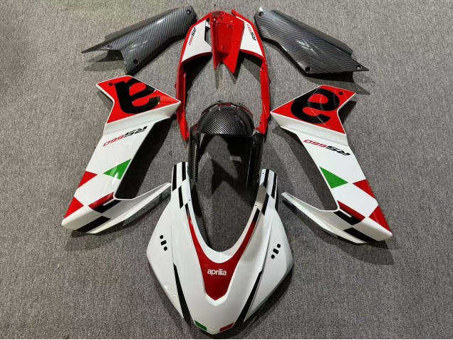 Carena Moto Aprilia RS660 2020-2024 - Bianco Rosso Nero Fibra di Carbonio Verde
