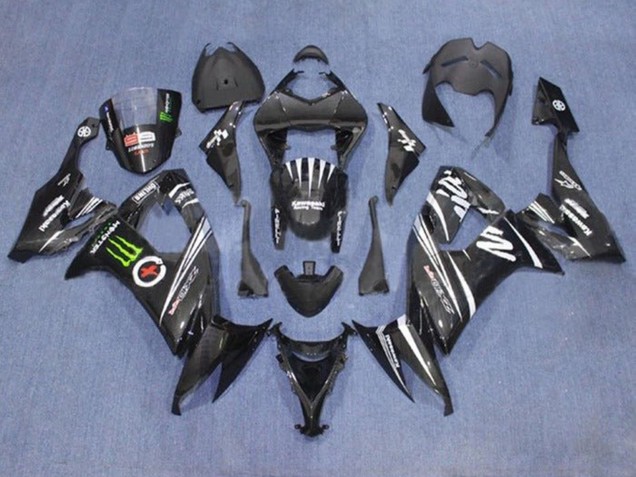Carena Moto Kawasaki ZX10R 2008-2010 - Nero Bianco Verde Mostro
