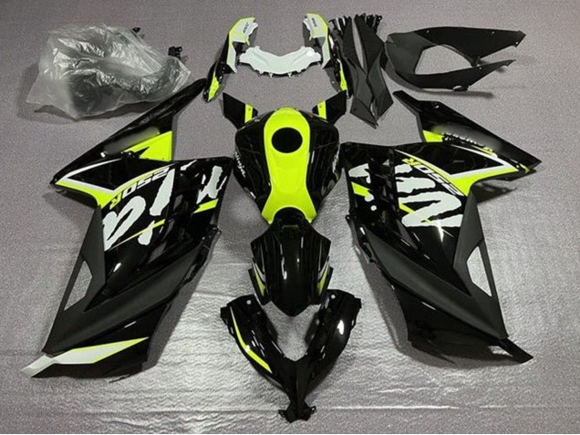 Carene Moto Kawasaki EX300 2013-2017 - Nero Lucido Neon Giallo Bianco
