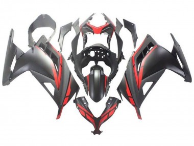 Carena Moto Kawasaki EX300 2013-2017 - Nero Opaco Rosso Sconto