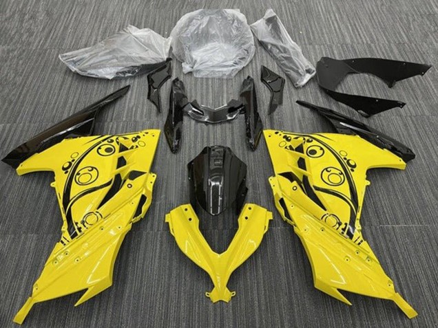 Carena Moto Kawasaki EX300 2013-2024 - Giallo Nero Cerchi