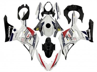 Carena Moto Kawasaki Ninja 400 2018-2024 - Bianco Grigio Giallo Rosso Nero Banda Sconto