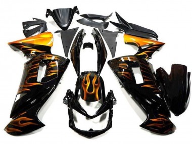 Carena Moto Kawasaki Ninja 650 EX650 2006-2008 - Nero Lucido Oro Fiamma Sconto