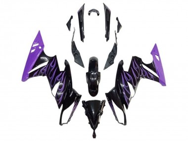 Carena Moto Kawasaki Ninja 650 EX650 2009-2011 - Nero Lucido Viola Fiamma Sconto