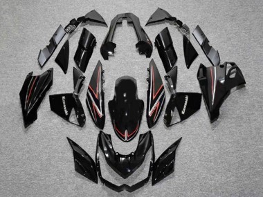 Carena Moto Kawasaki Z1000 2010-2013 - Nero Lucido Rosso Banda Sconto