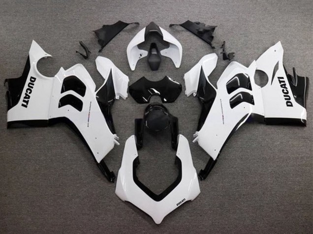 Carena Moto Ducati Panigale V4 V4S 2020-2021 - Lucido Bianco Nero Lucido