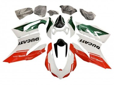 Carena Moto Ducati Panigale 899 2011-2014 - Bianco Verde Rosso Banda Sconto