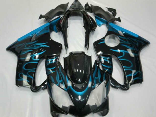 Carena Moto Honda CBR600 F4i 2001-2003 - Nero Lucido Azzurro Chiaro Fiamma