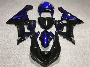 Carena Moto Kawasaki ZX6R 2005-2006 - Blu Nero Lucido Sconto