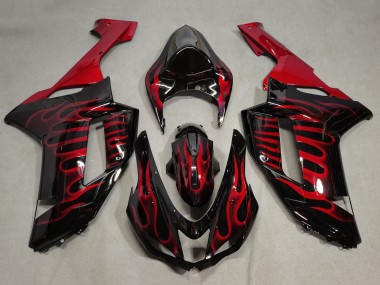 Carena Moto Kawasaki ZX6R 2007-2008 - Nero Rosso Fiamma Sconto