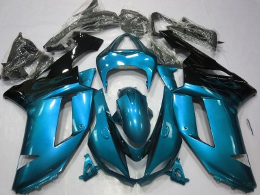 Carena Moto Kawasaki ZX6R 2007-2008 - Azzurro Chiaro Nero Sconto