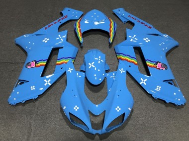 Carena Moto Kawasaki ZX6R 2007-2008 - Azzurro Chiaro Arcobaleno Sconto